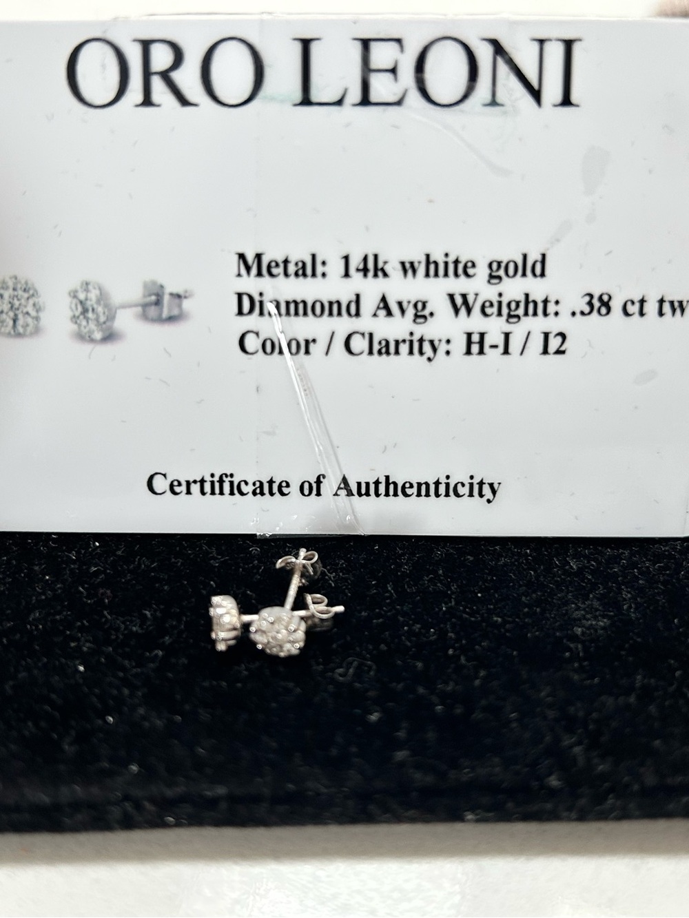 Solid 14k white gold Diamond Earrings